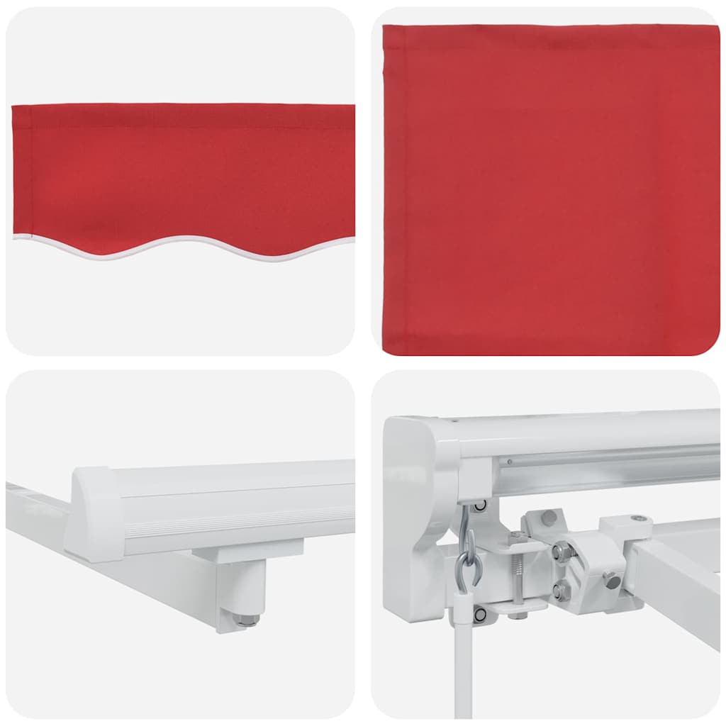 Markisenrahmen Rot 350 x 200 cm Polyester mit PU-Beschichtung