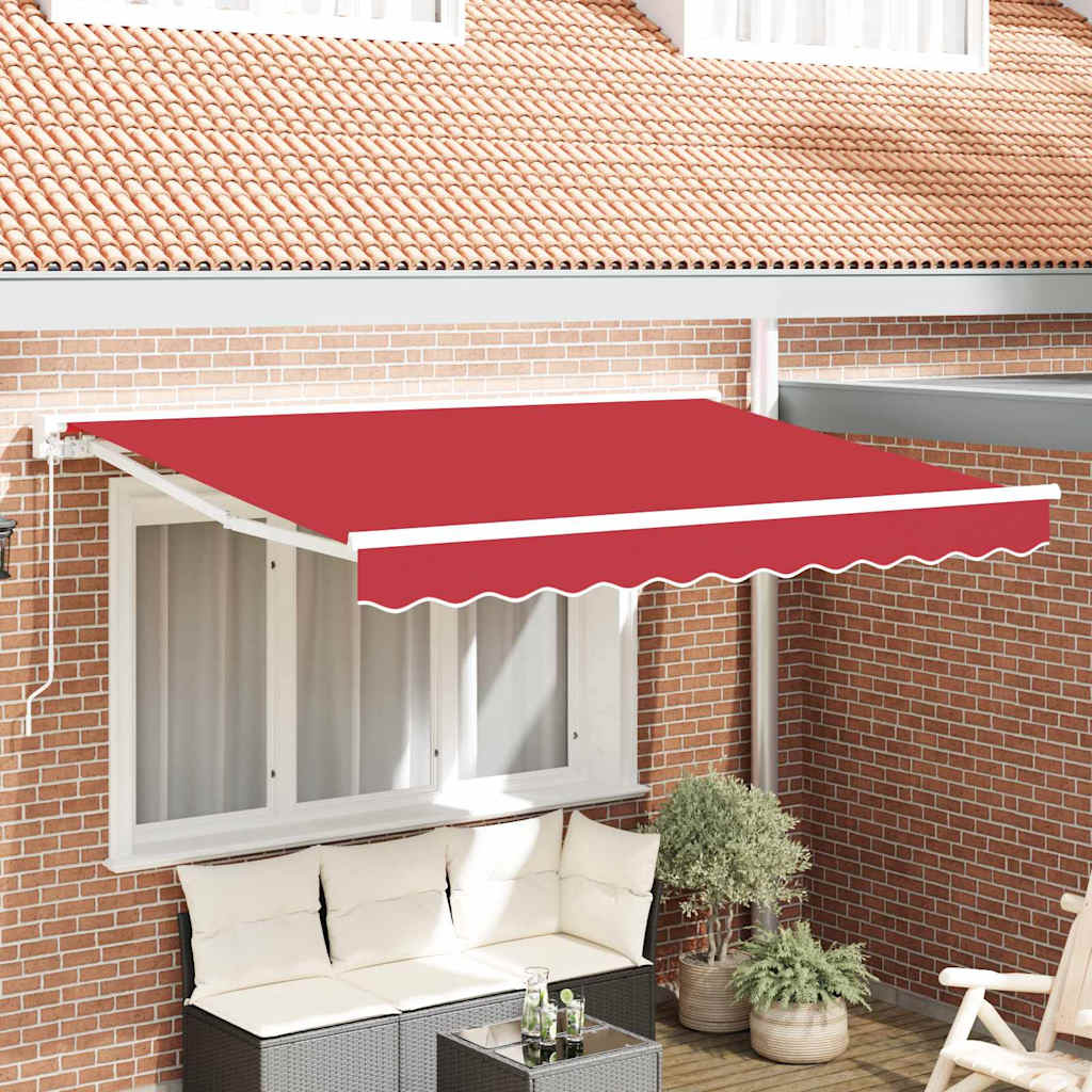 Markisenrahmen Rot 350 x 200 cm Polyester mit PU-Beschichtung
