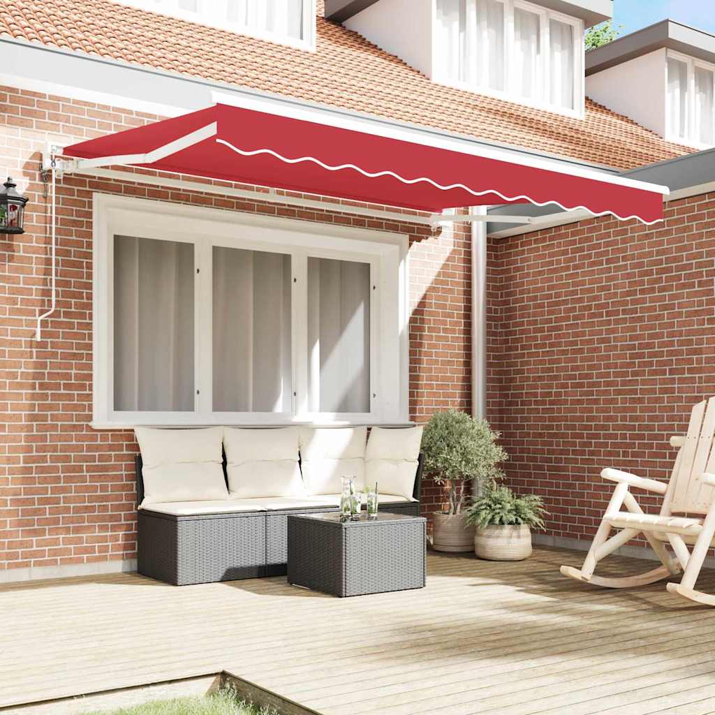 Markisenrahmen Rot 350 x 200 cm Polyester mit PU-Beschichtung