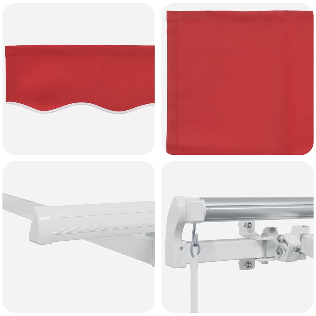 Einziehbare Markise Rot 350 x 200 cm Stoff