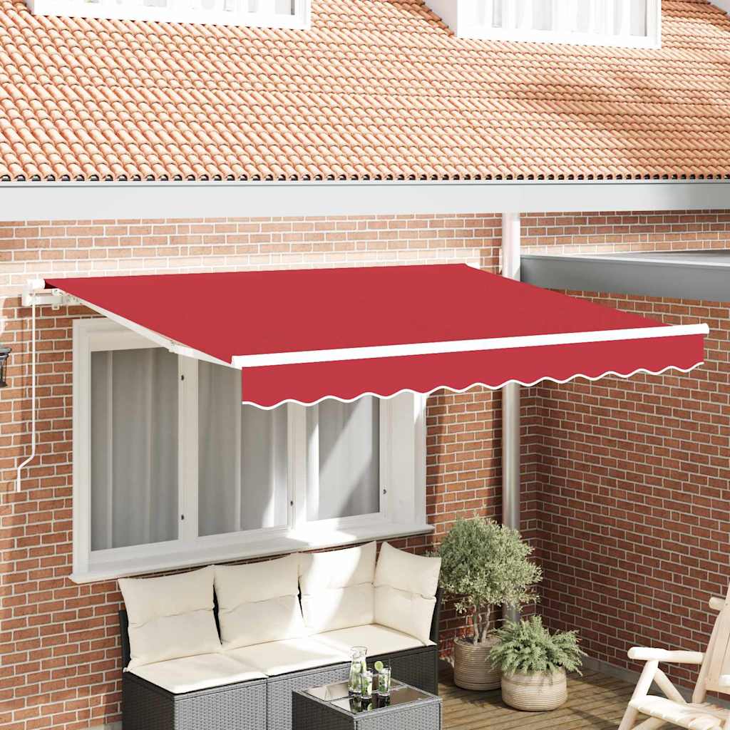 Einziehbare Markise Rot 350 x 200 cm Stoff