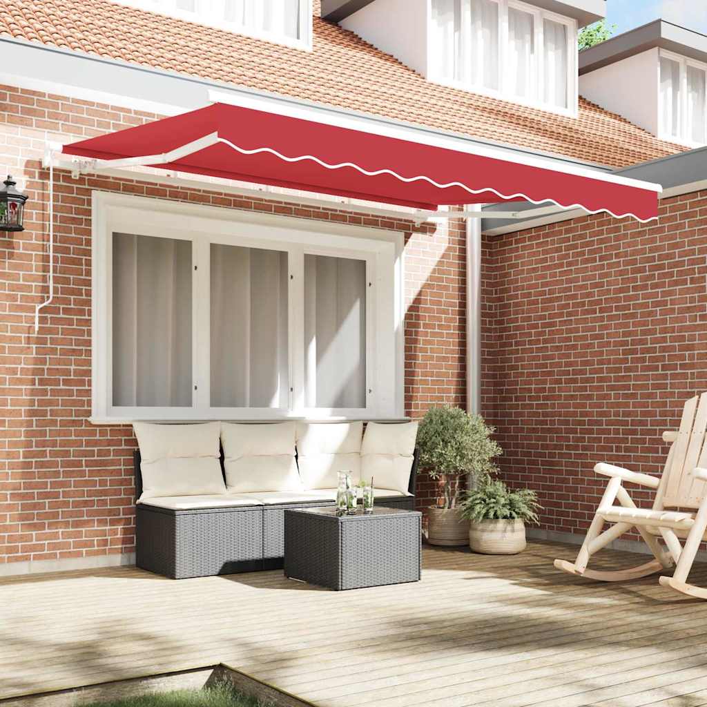 Einziehbare Markise Rot 350 x 200 cm Stoff