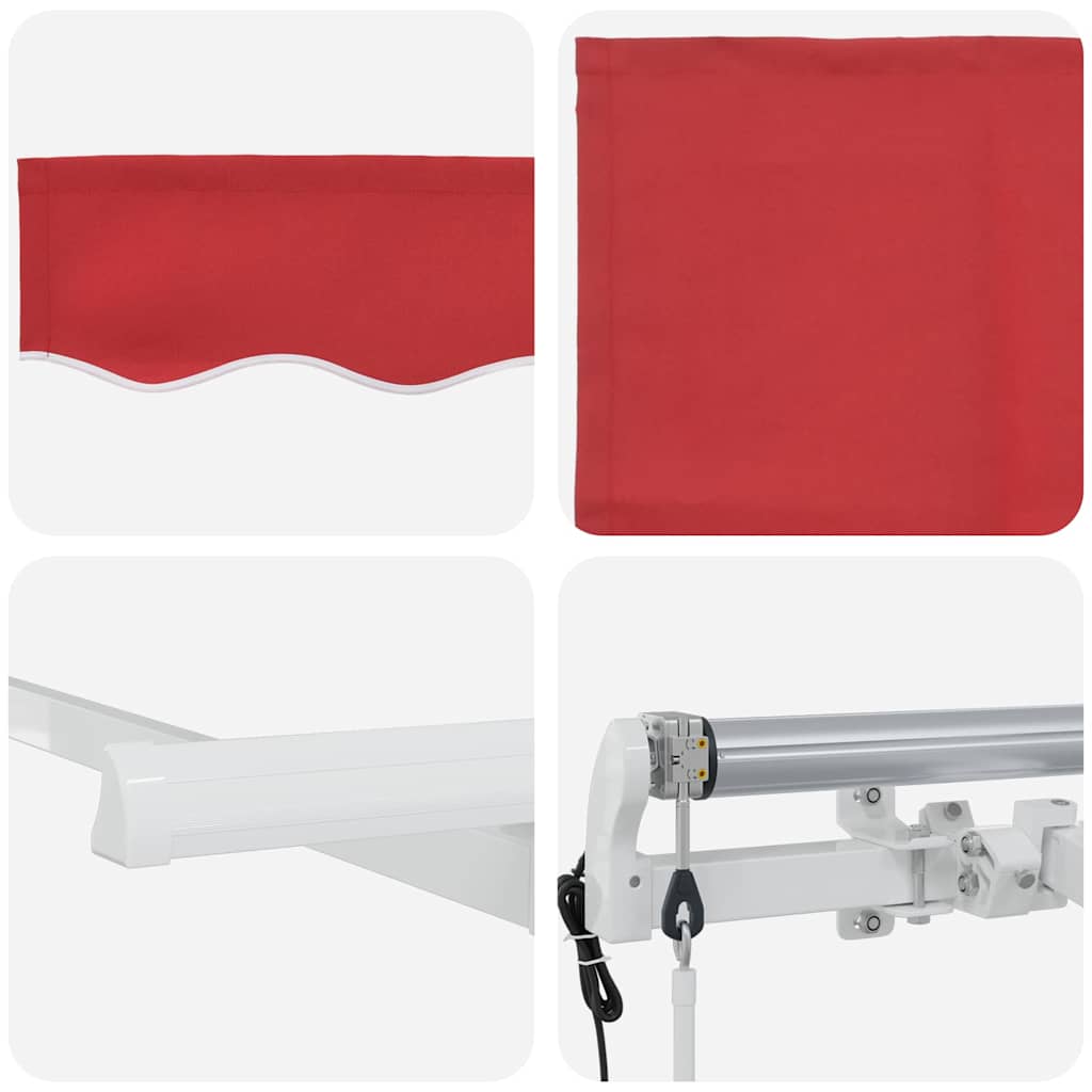 Einziehbare Markise Rot 350 x 200 cm Stoff