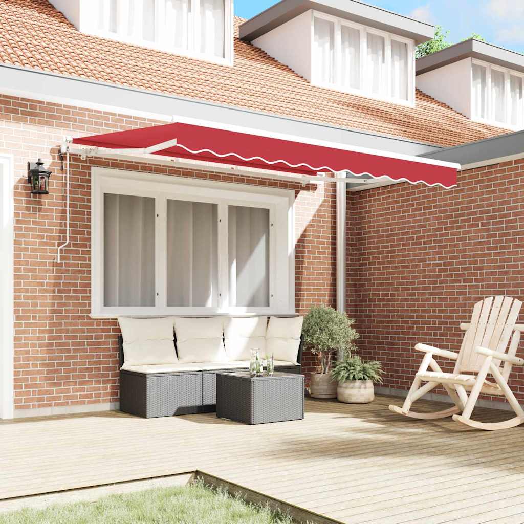 Einziehbare Markise Rot 350 x 200 cm Stoff