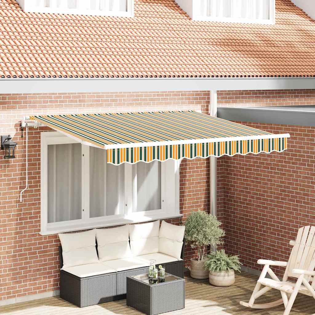 Einziehbare Markise Grün 350 x 200 cm Stoff