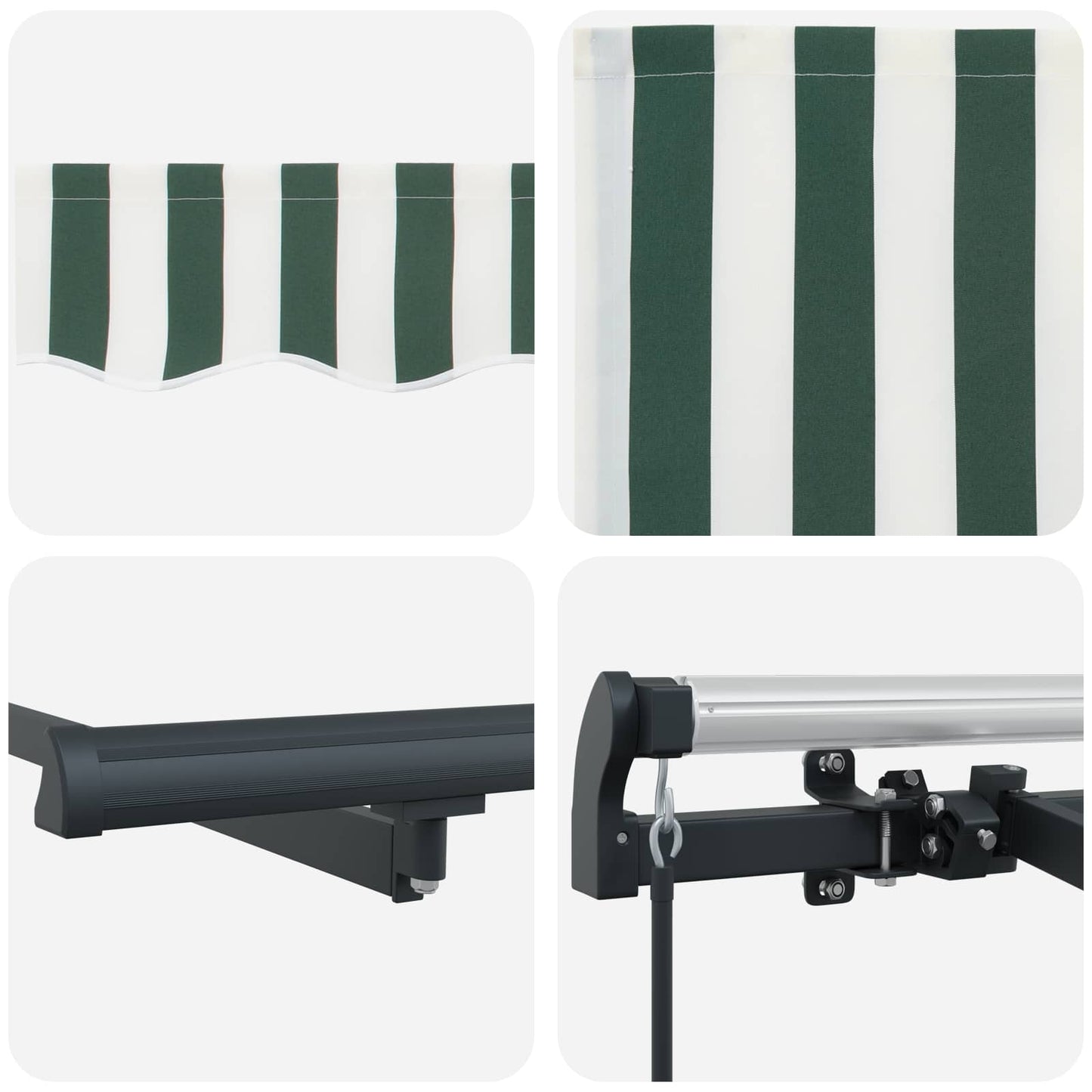Einziehbare Markise Grün 350 x 200 cm Stoff