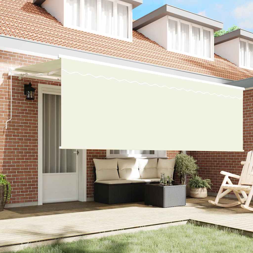 Einziehbare Markise Creme 400 x 200 cm Polyester und Aluminium