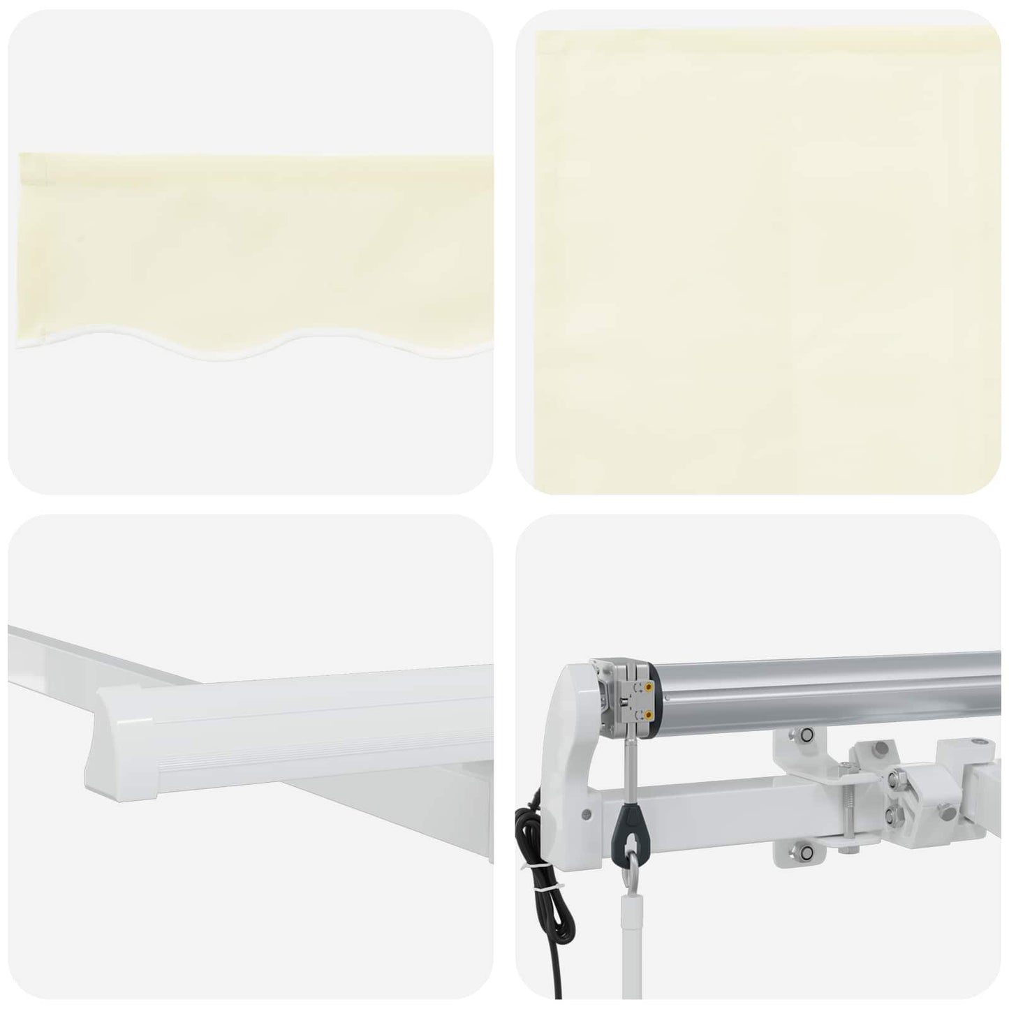 Einziehbare Markise Creme 400 x 200 cm Polyester und Aluminium