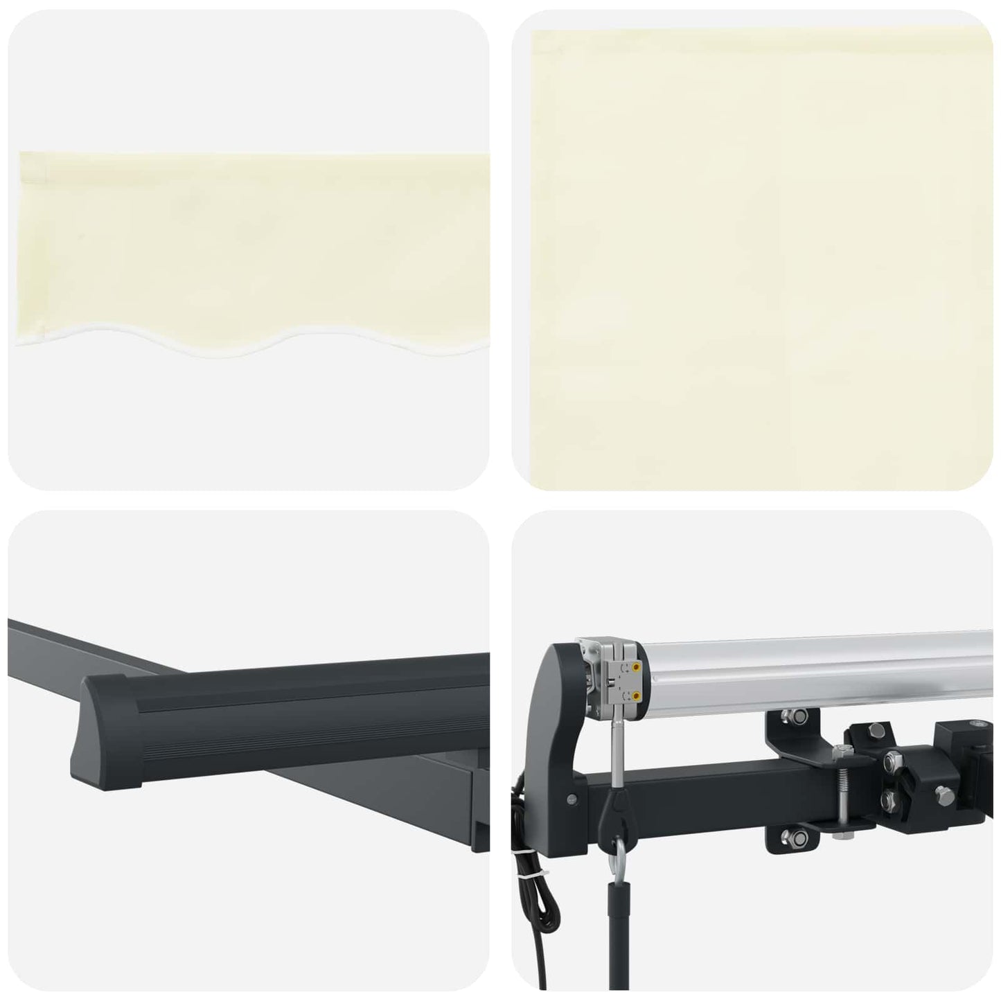 Einziehbare Markise Creme 400 x 200 cm Polyester und Aluminium