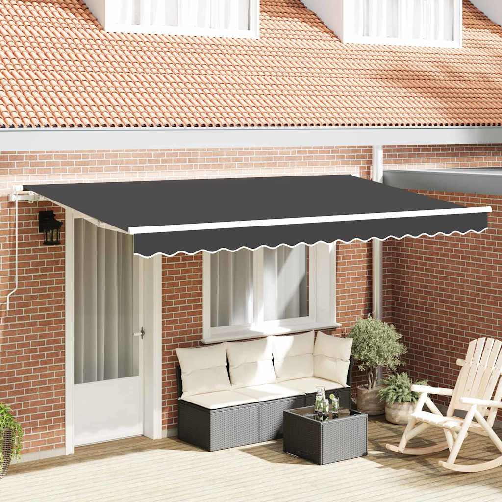 Einziehbare Markise Anthrazit 400 x 200 cm Stoff