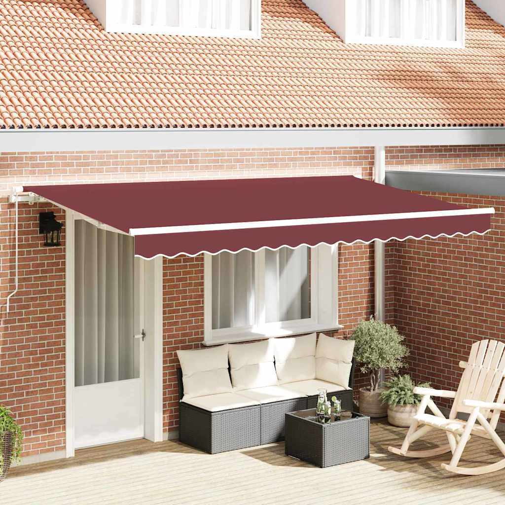Einziehbare Markise Bordeauxrot 400 x 200 cm Stoff