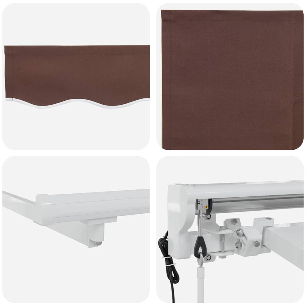Markisenrahmen Braun 400 x 200 cm Polyester mit PU-Beschichtung