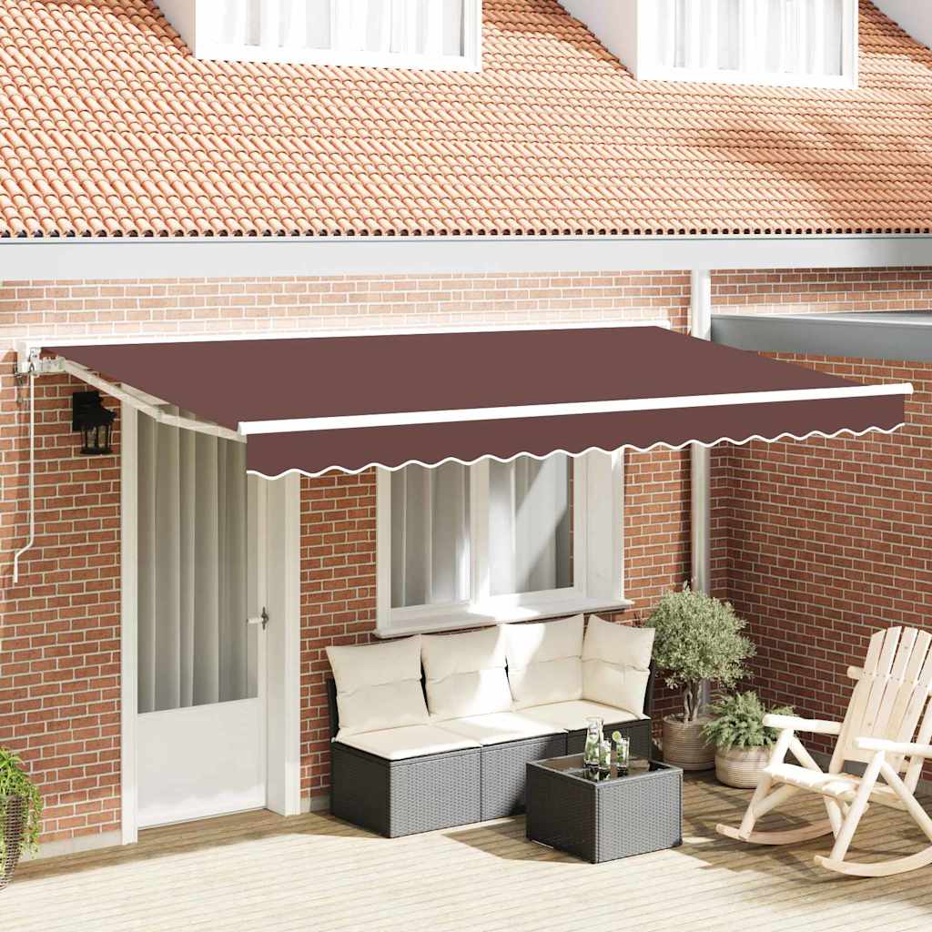 Markisenrahmen Braun 400 x 200 cm Polyester mit PU-Beschichtung