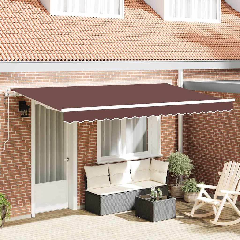 Einziehbare Markise Braun 400 x 200 cm Stoff