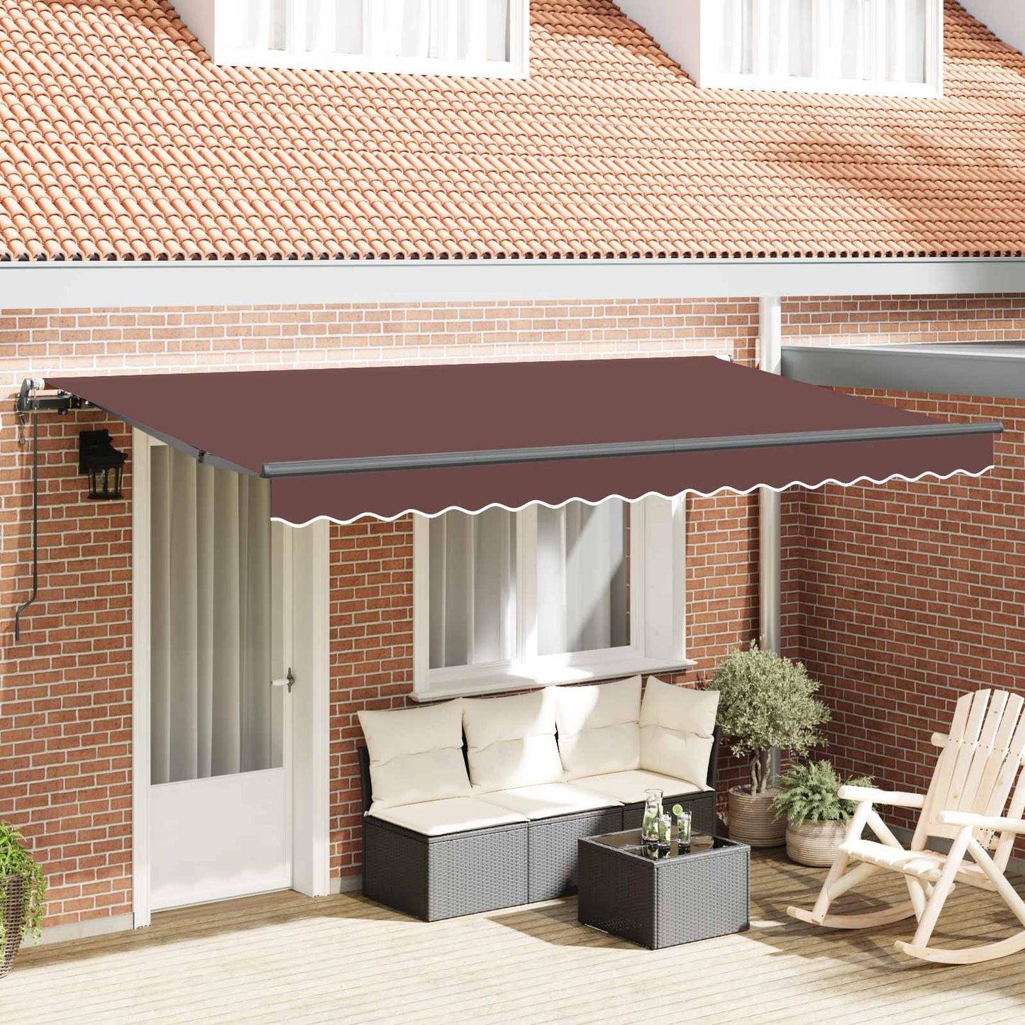 Einziehbare Markise Braun 400 x 200 cm Stoff