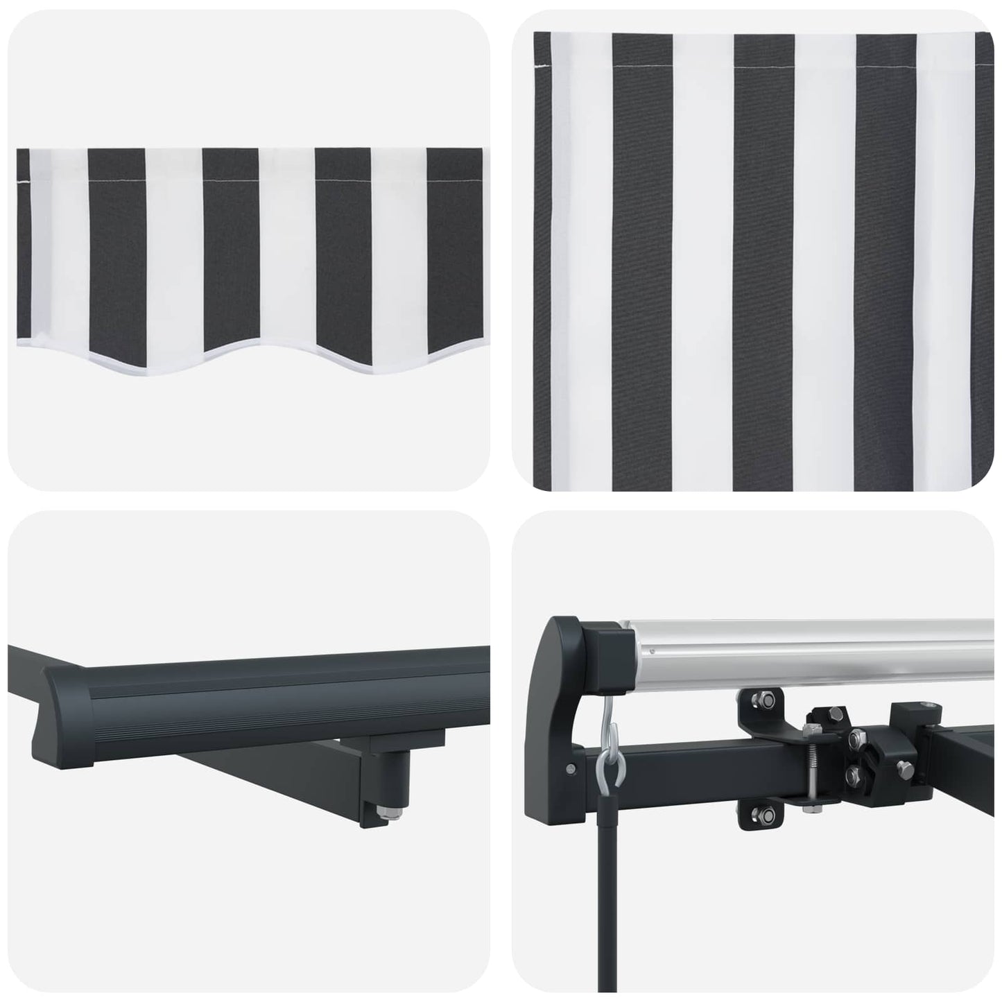 Einziehbare Markise Anthrazit 400 x 200 cm Stoff