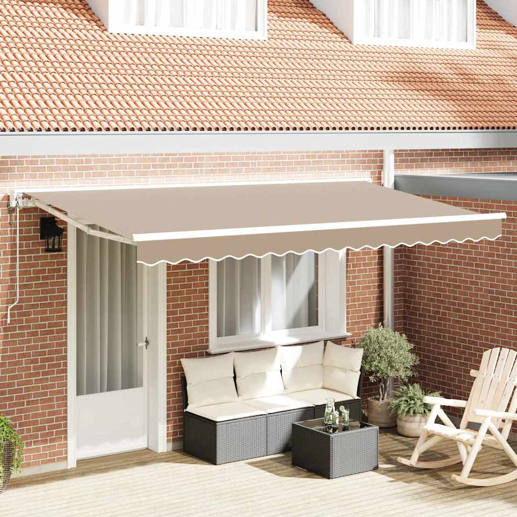 Markisenrahmen Beige 400 x 200 cm Polyester mit PU-Beschichtung