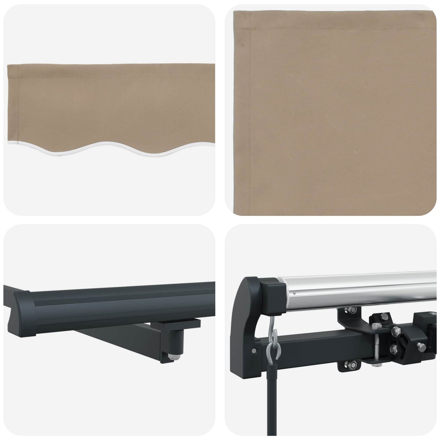 Einziehbare Markise Beige 400 x 200 cm Stoff