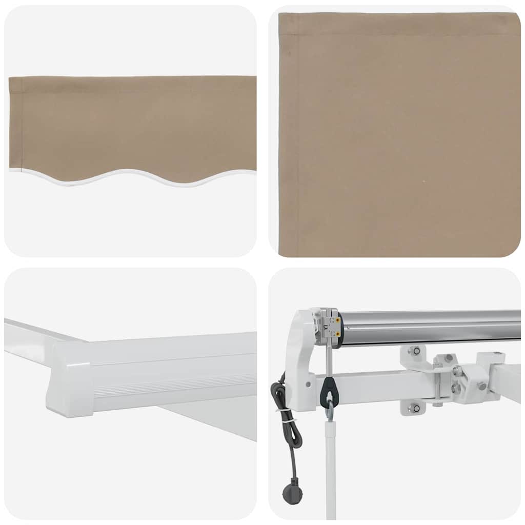 Einziehbare Markise Beige 400 x 200 cm Stoff