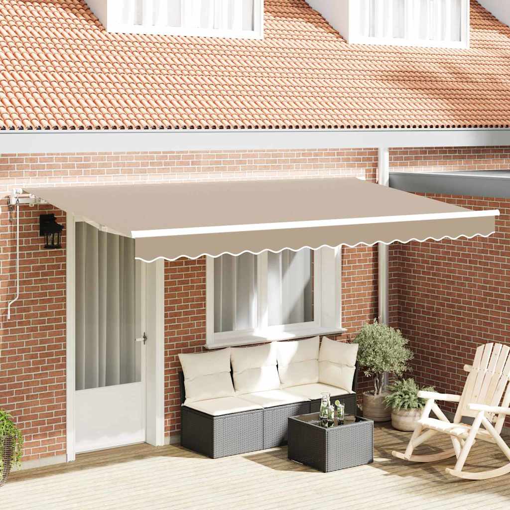 Einziehbare Markise Beige 400 x 200 cm Stoff