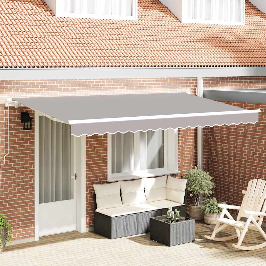 Einziehbare Markise Hellgrau 400 x 200 cm Stoff