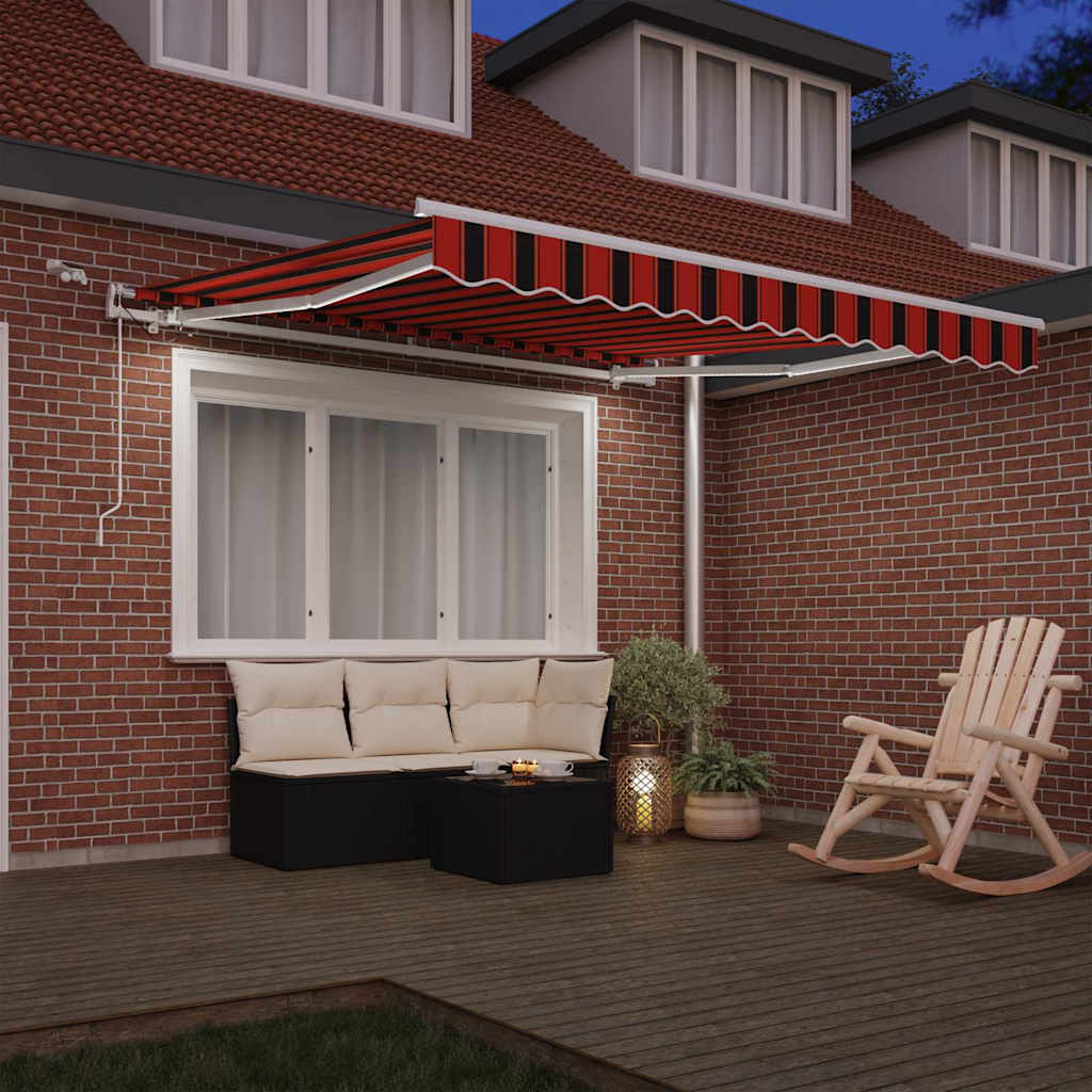 Einziehbare Markise Orange und Braun 300 x 250 cm