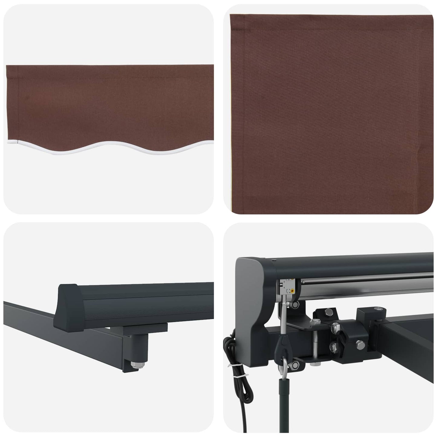 Markisenrahmen Braun 300 x 250 cm Polyester mit PU-Beschichtung
