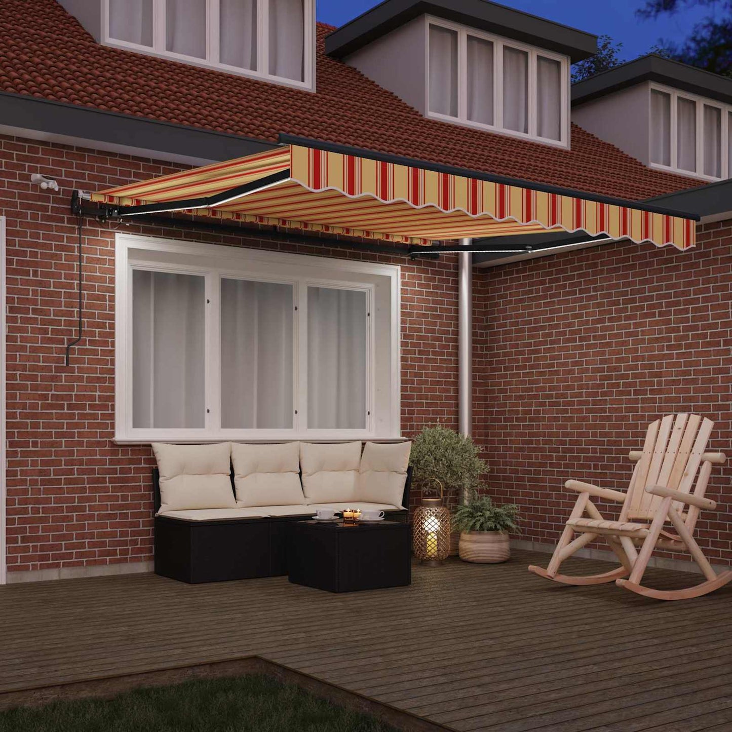 Markisenstoff mit Gelb und Orange 300 x 250 cm Polyester