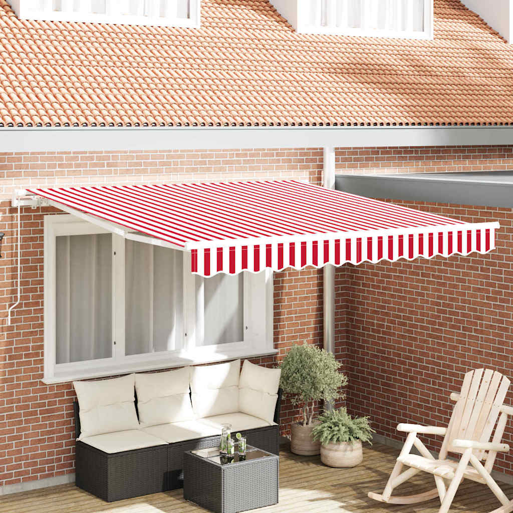 Einziehbare Markise Rot und Weiß 300 x 250 cm