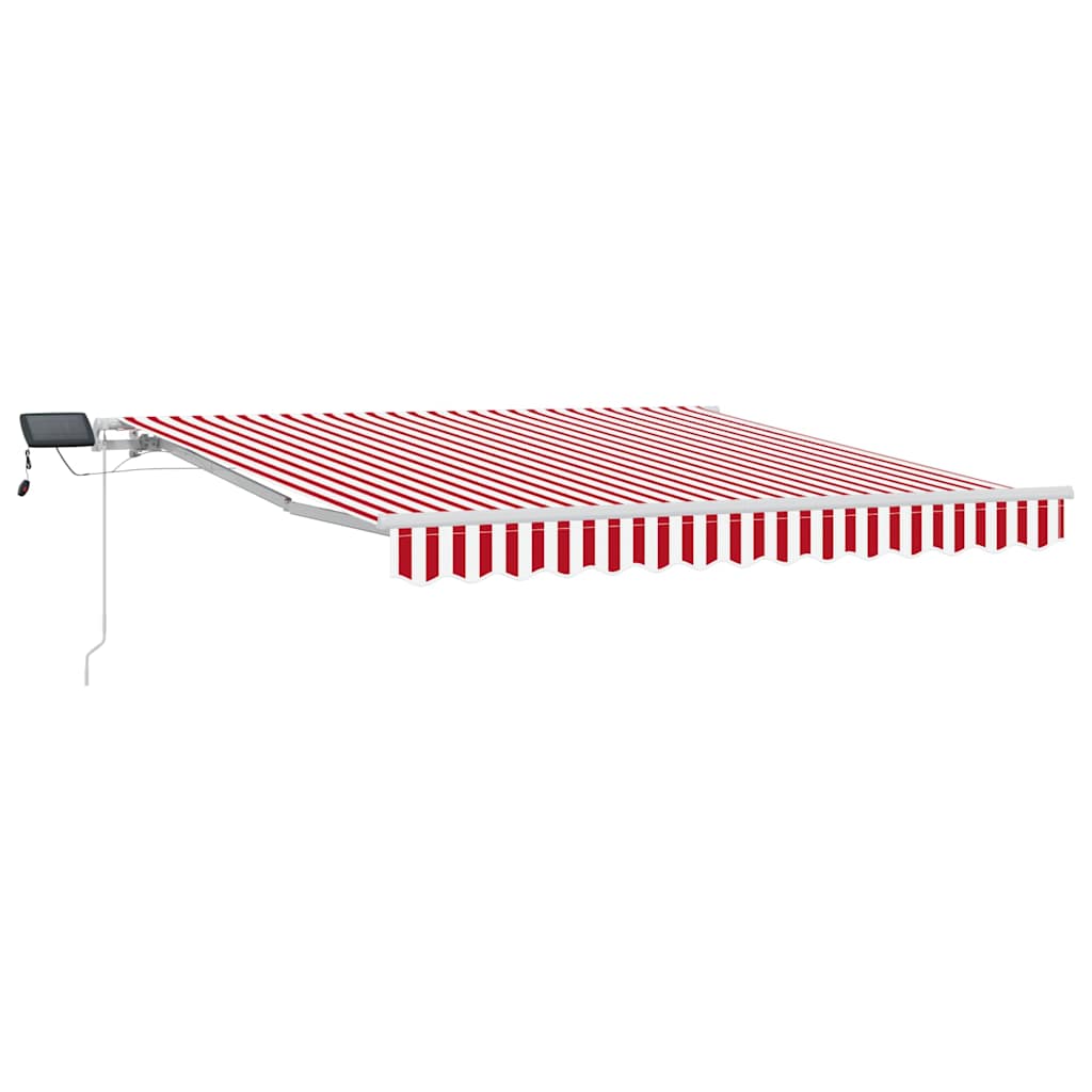 Einziehbare Markise Rot und Weiß 300 x 250 cm Stoff und Stahl