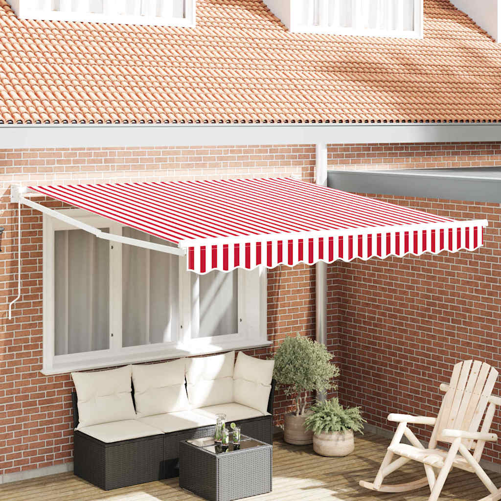 Einziehbare Markise Rot und Weiß 300 x 250 cm