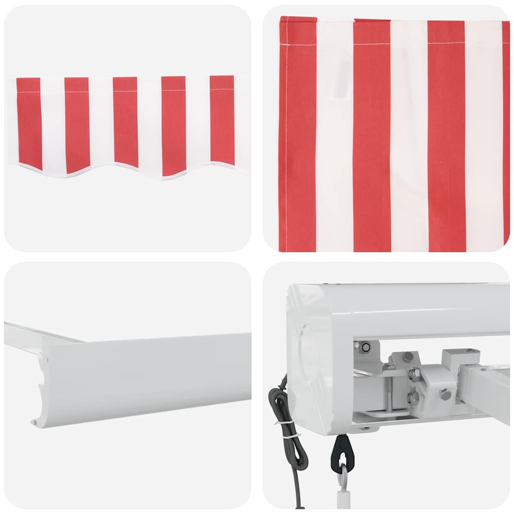 Markise Rot und Weiß 300 x 250 x 165 cm Polyester und Aluminium