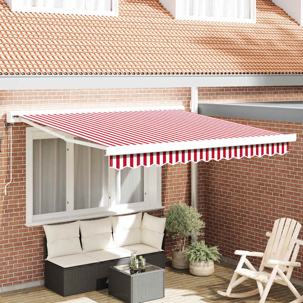 Markise Rot und Weiß 300 x 250 x 165 cm Polyester und Aluminium
