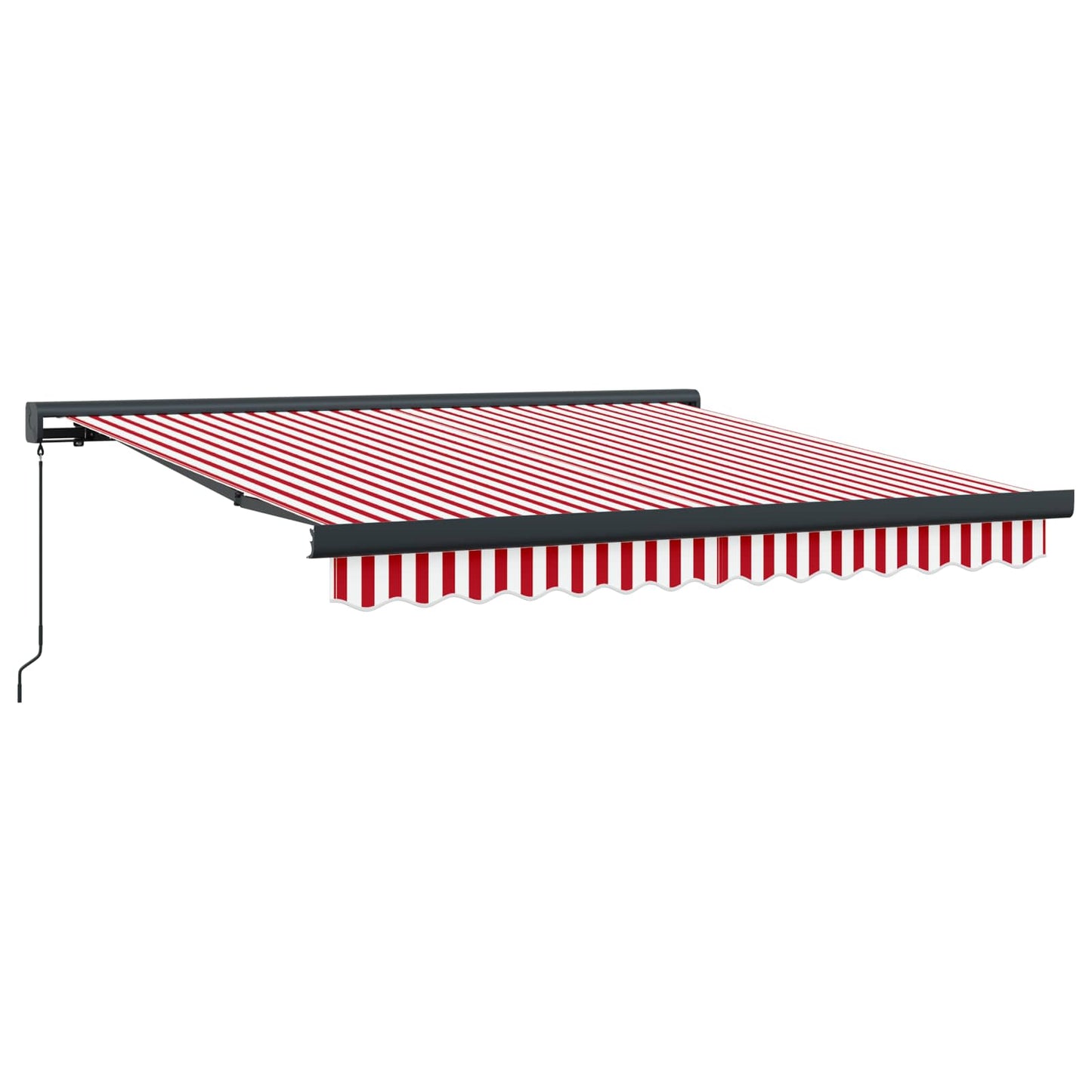 Einziehbare Markise Rot und Weiß 300 x 250 cm Stoff und Metall