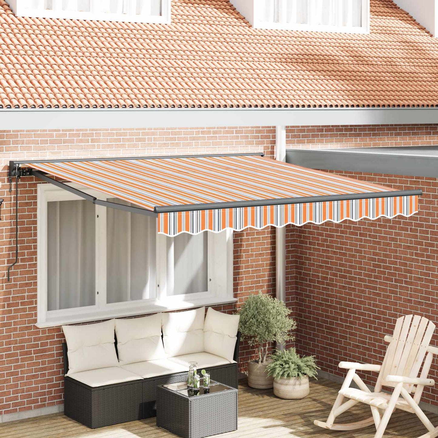 Markisenrahmen Blau und Orange 300 x 250 cm