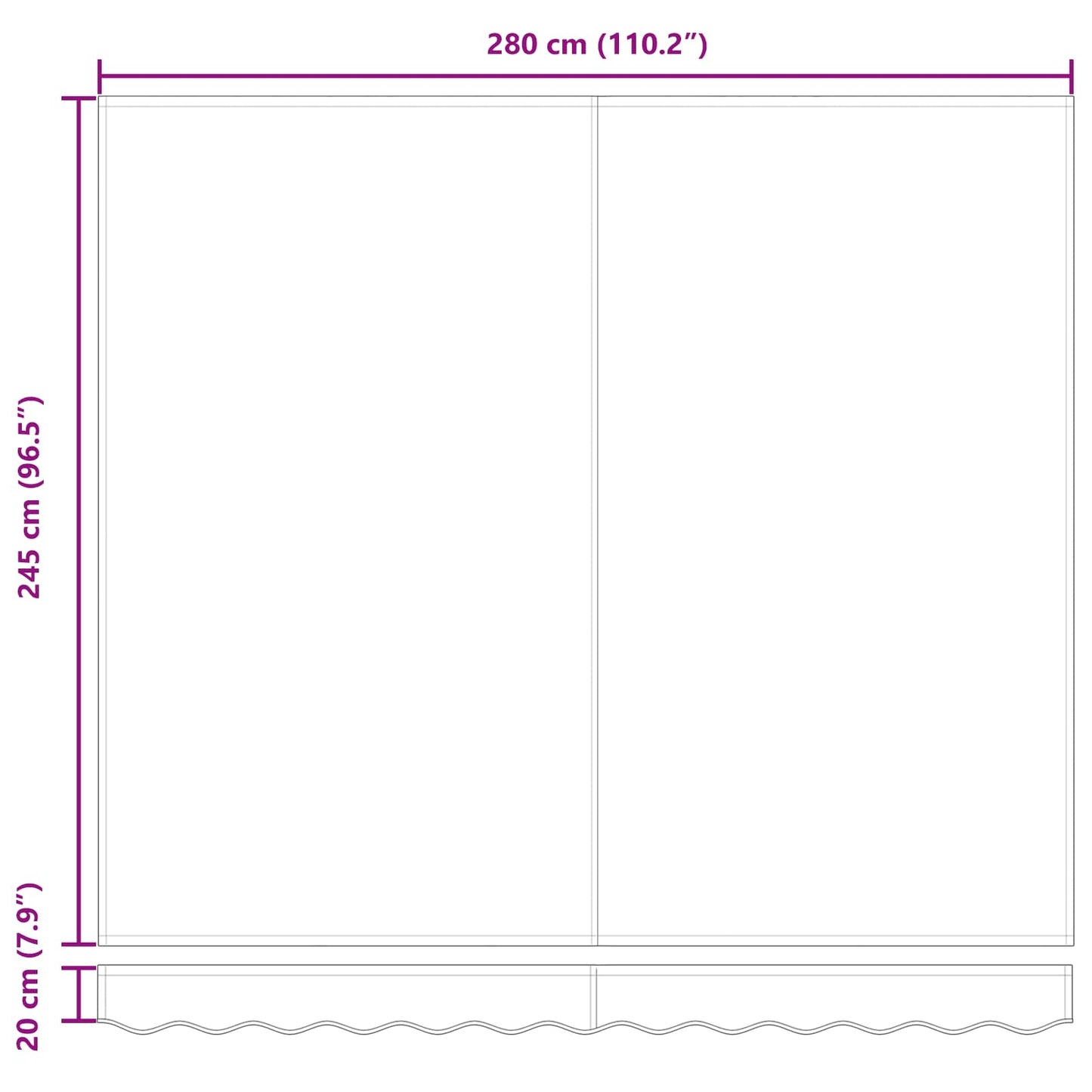 Markise Mehrfarbig 300 x 250 x 165 cm Polyester