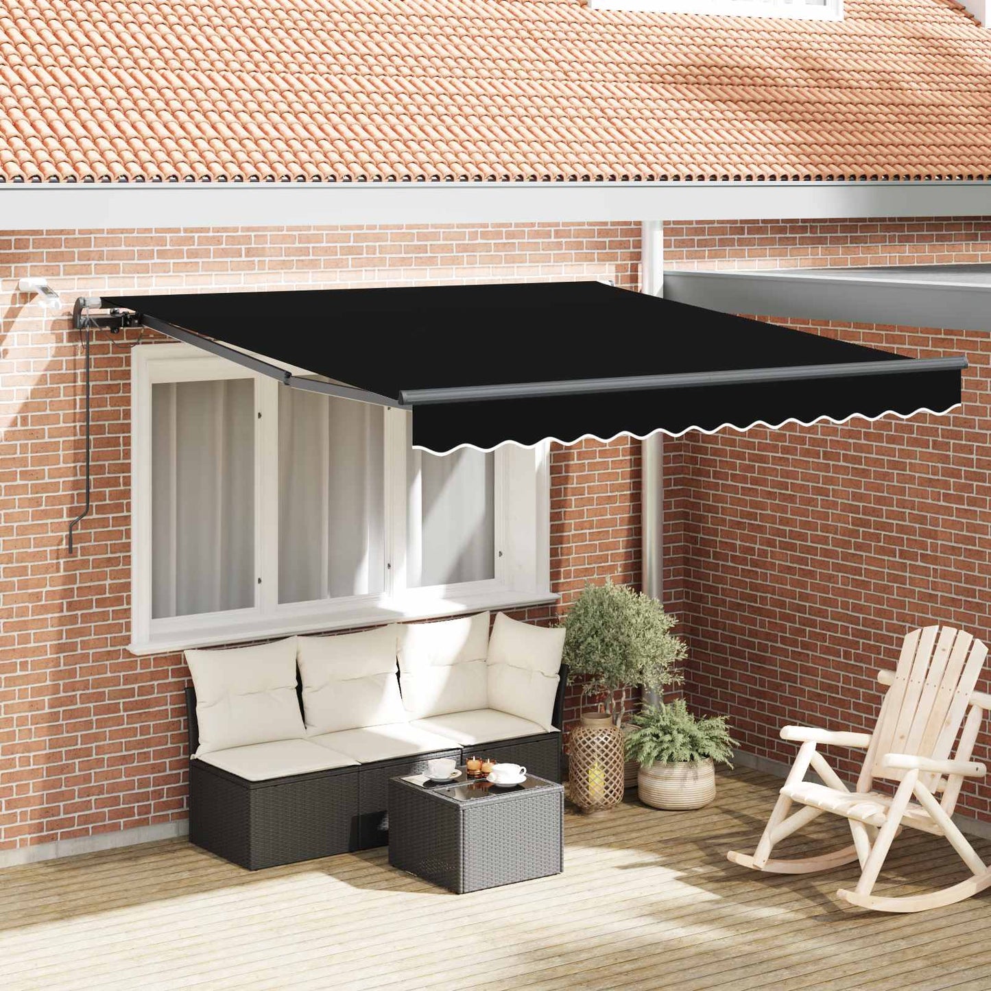 Markisenstoff mit Schwarz 300 x 250 cm Polyester