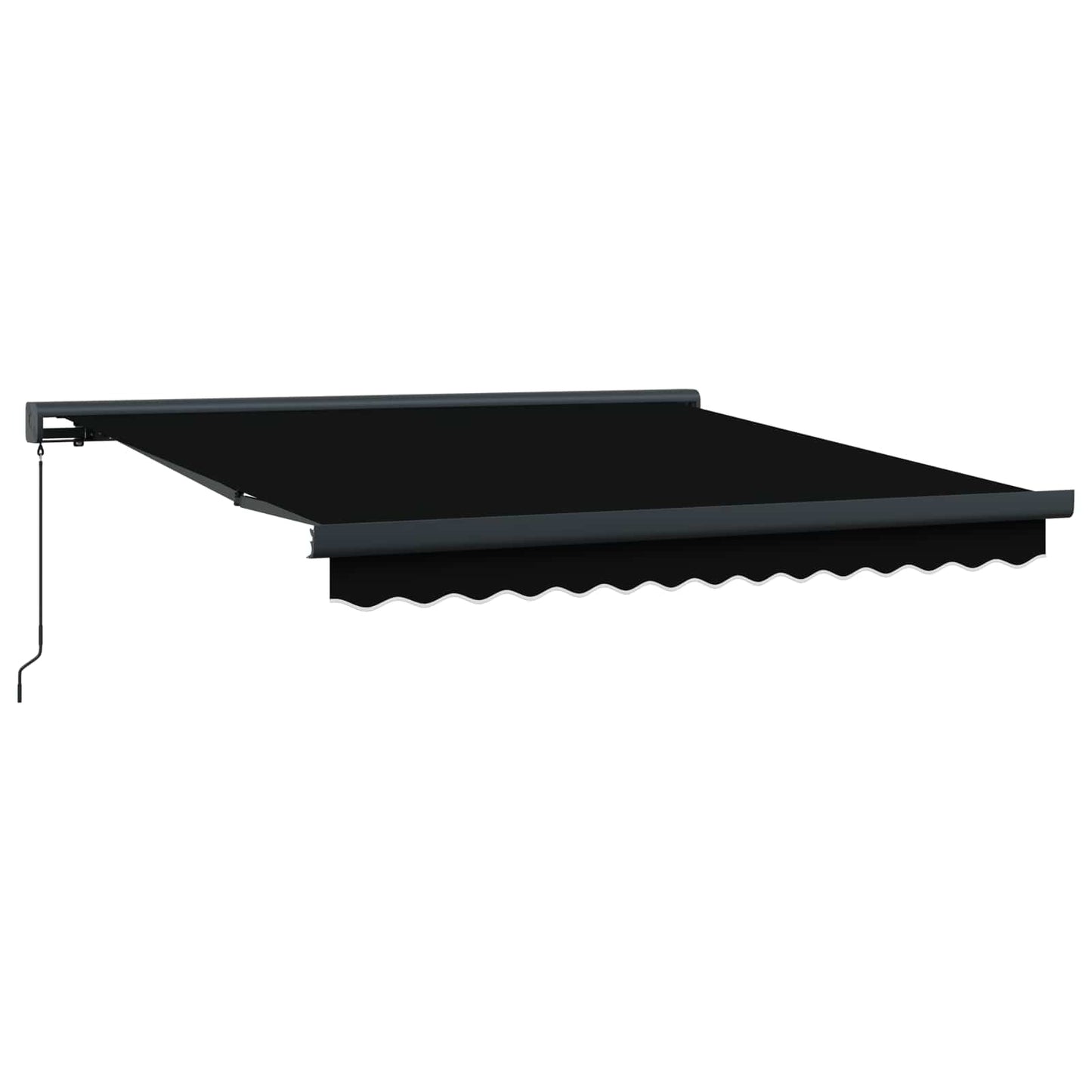 Einziehbare Markise Schwarz 300 x 250 cm Stoff und Metall