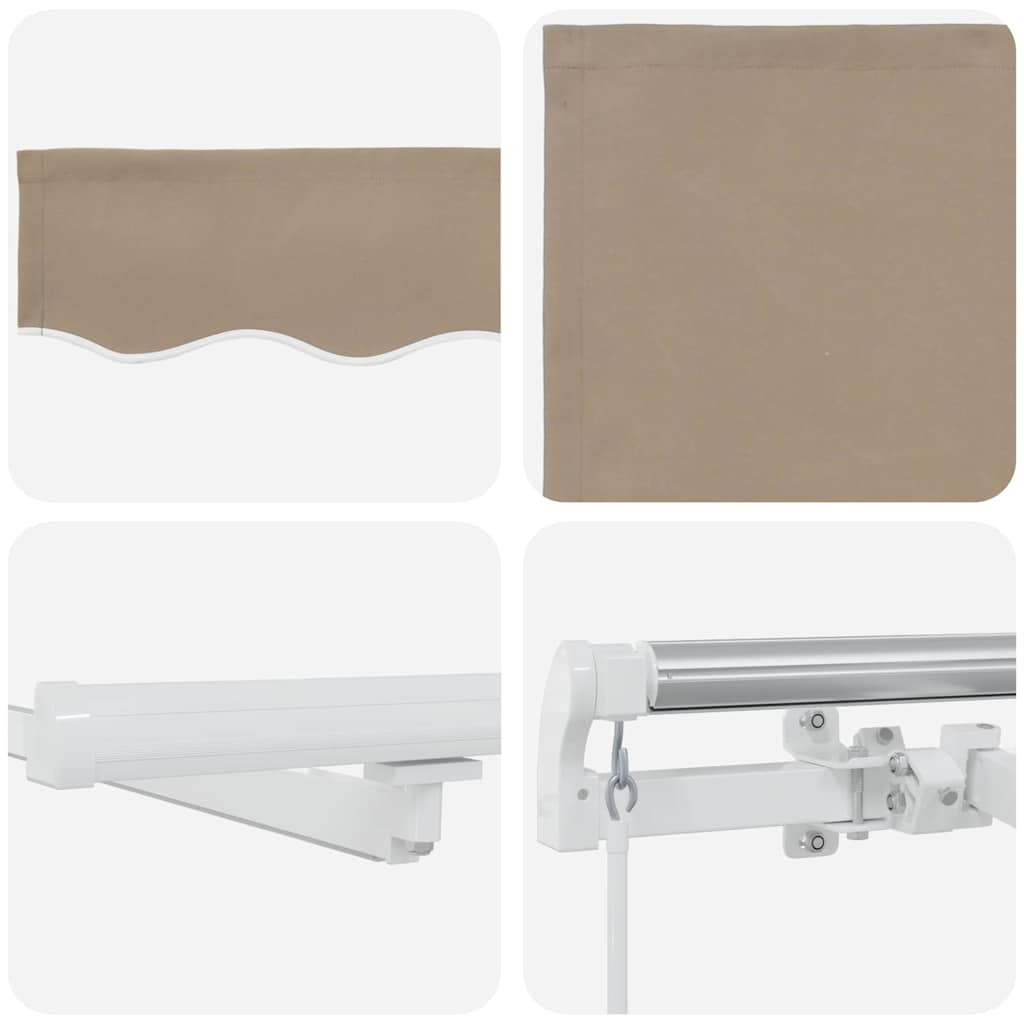 Einziehbare Markise mit Beige 300 x 250 cm Stoff