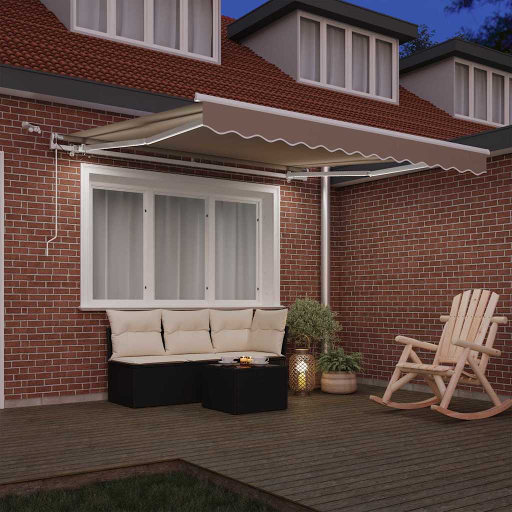 Einziehbare Markise Beige 300 x 250 cm Polyester und Metall