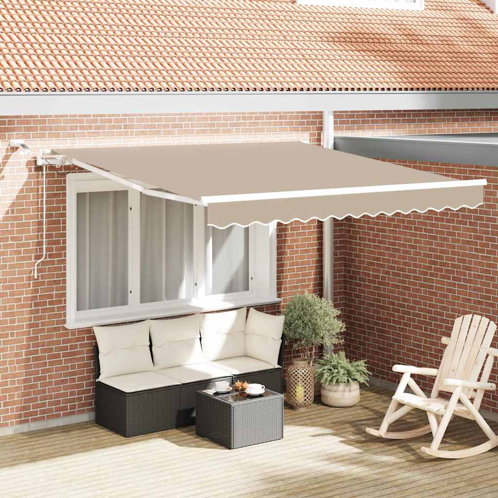 Einziehbare Markise Beige 300 x 250 cm Polyester und Metall