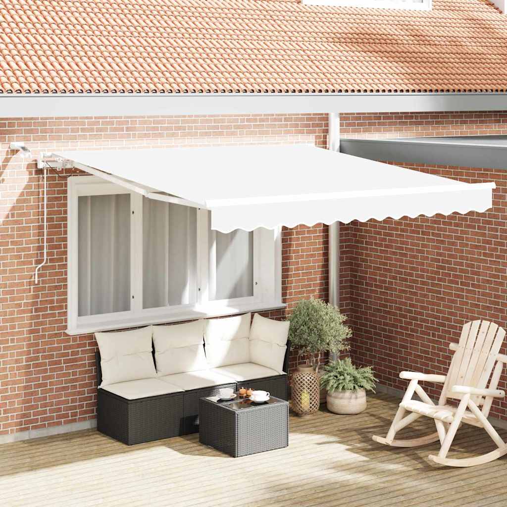 Einziehbare Markise Weiß 300 x 250 cm Polyester und Metall