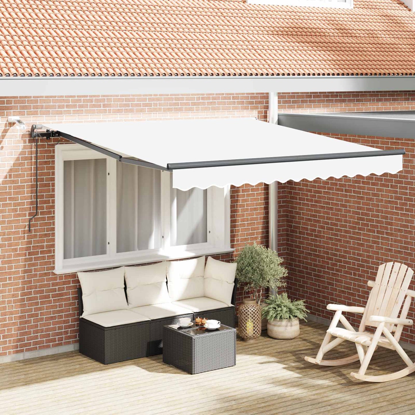 Markisenstoff mit Weiß 300 x 250 cm Polyester