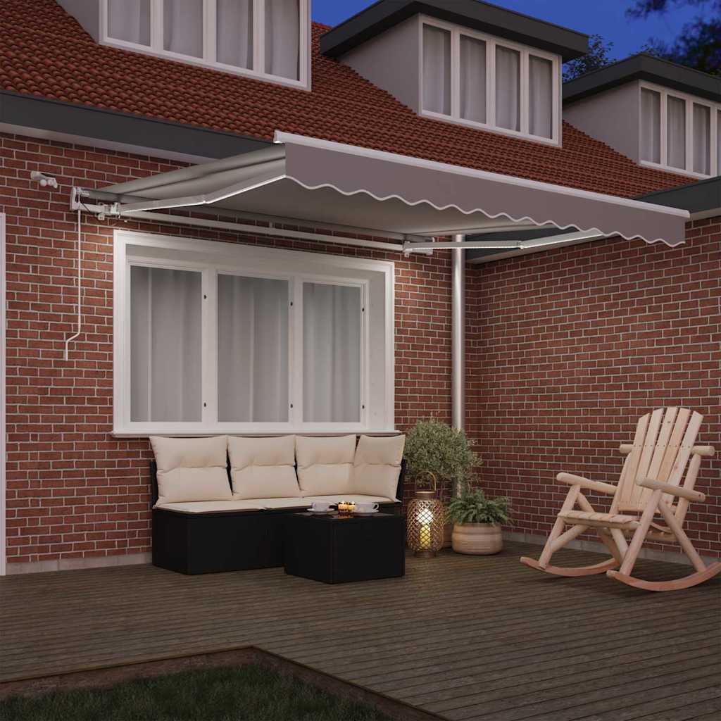 Einziehbare Markise Hellgrau 300 x 250 cm Polyester und Metall