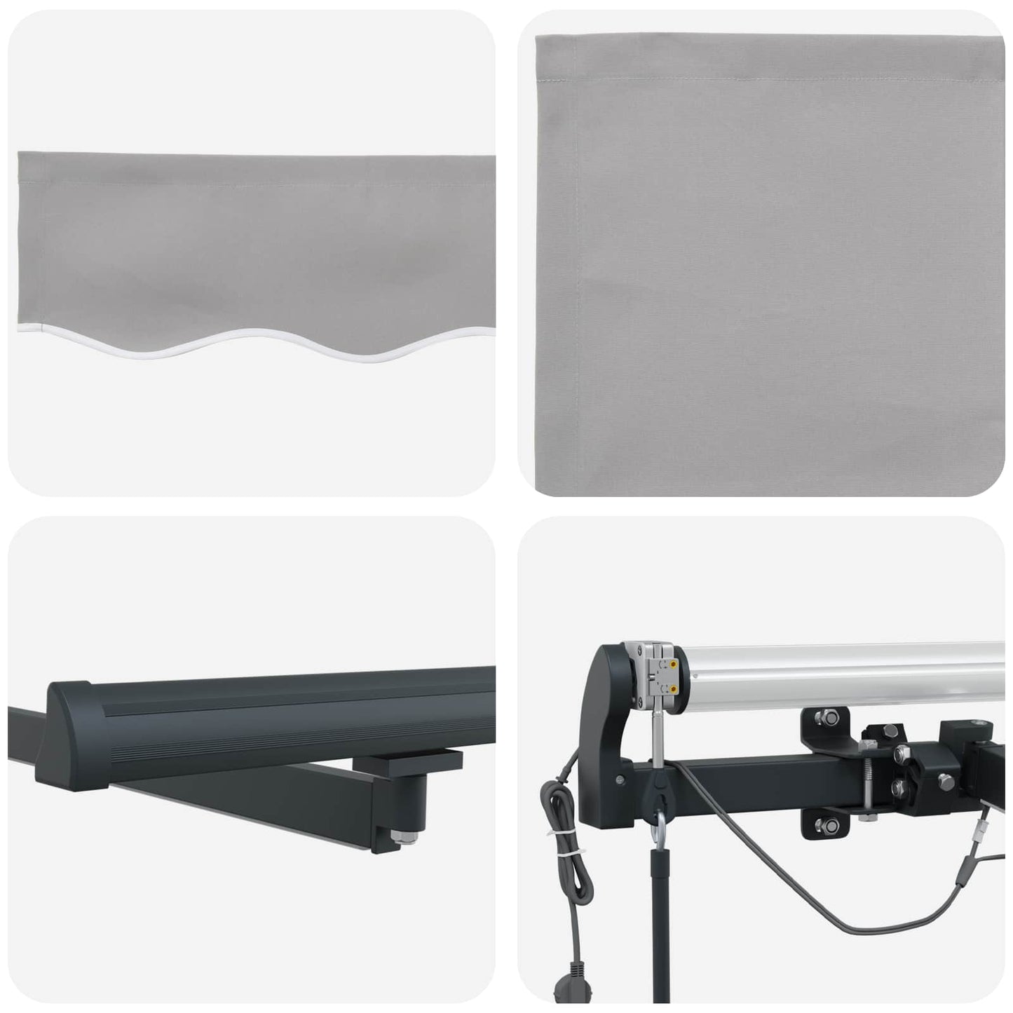 Markisenstoff mit Hellgrau 300 x 250 cm Polyester