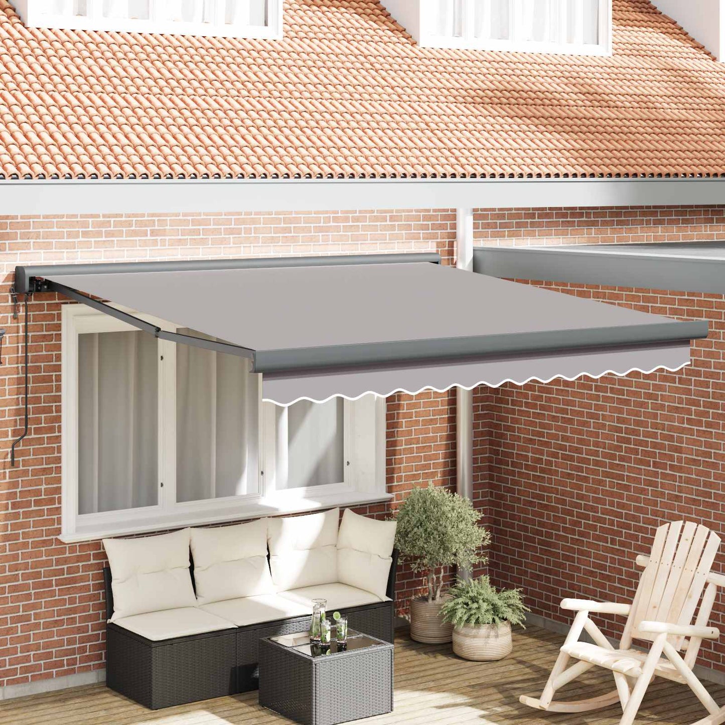 Markise Hellgrau 300 x 250 x 165 cm Polyester und Aluminium