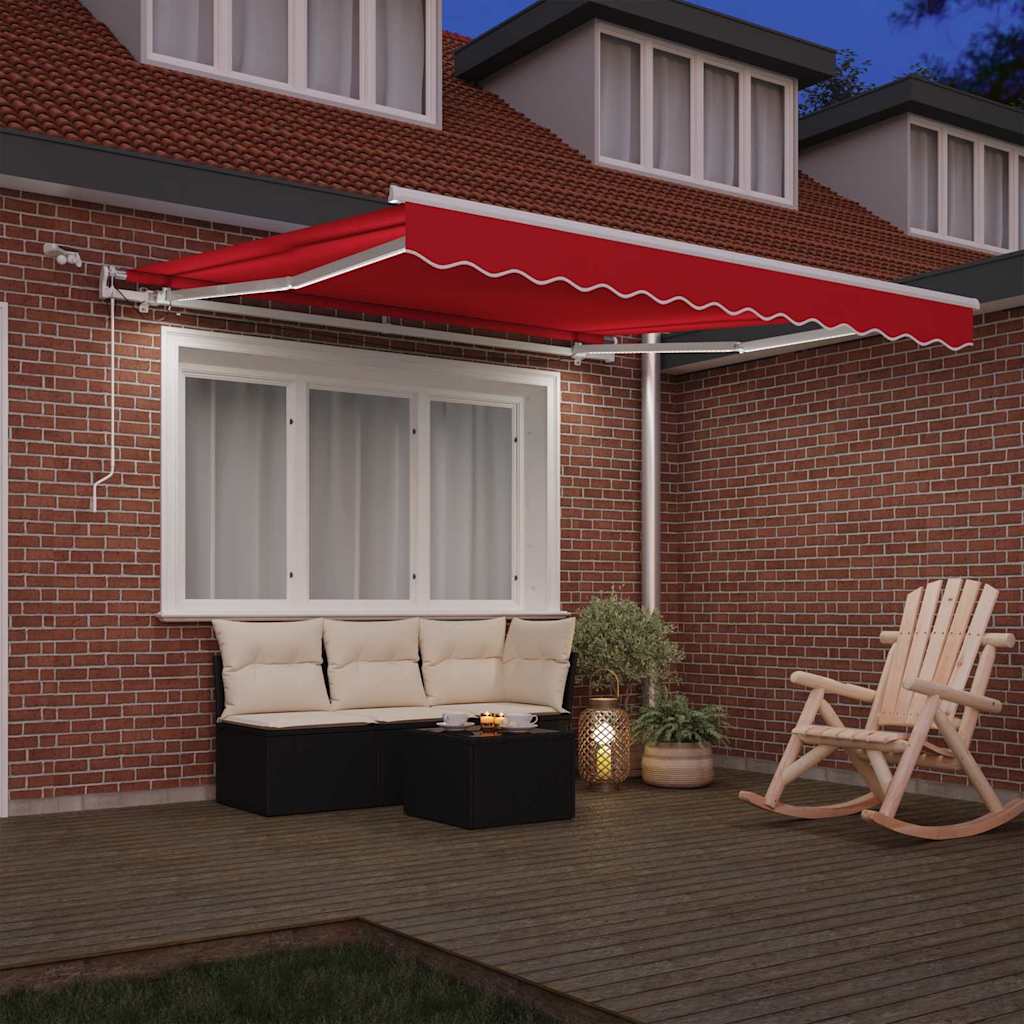 Einziehbare Markise Rot 300 x 250 cm Polyester und Metall