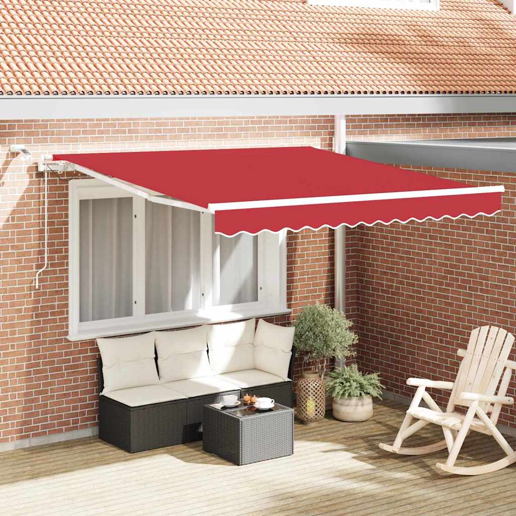 Einziehbare Markise Rot 300 x 250 cm Polyester und Metall