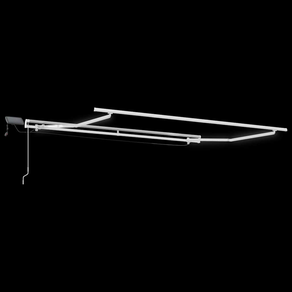 Einziehbare Markise Grün und Gelb 300 x 250 cm Stoff und Stahl