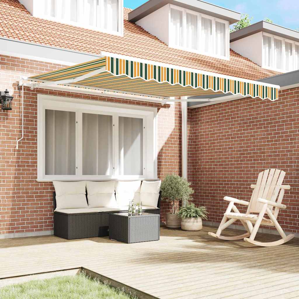Elektrische ausziehbare Markise Grün und Gelb 300 x 250 cm